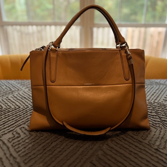 Coach | Bags | Coach Leather Shoulder Bagtriple Zipper 5 Compartment ...